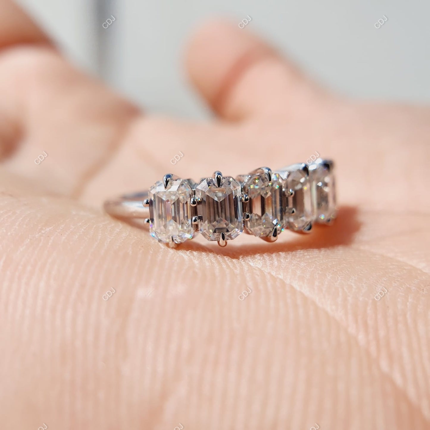 0.75 CTW Lab-Grown Diamond Half Eternity Wedding Band