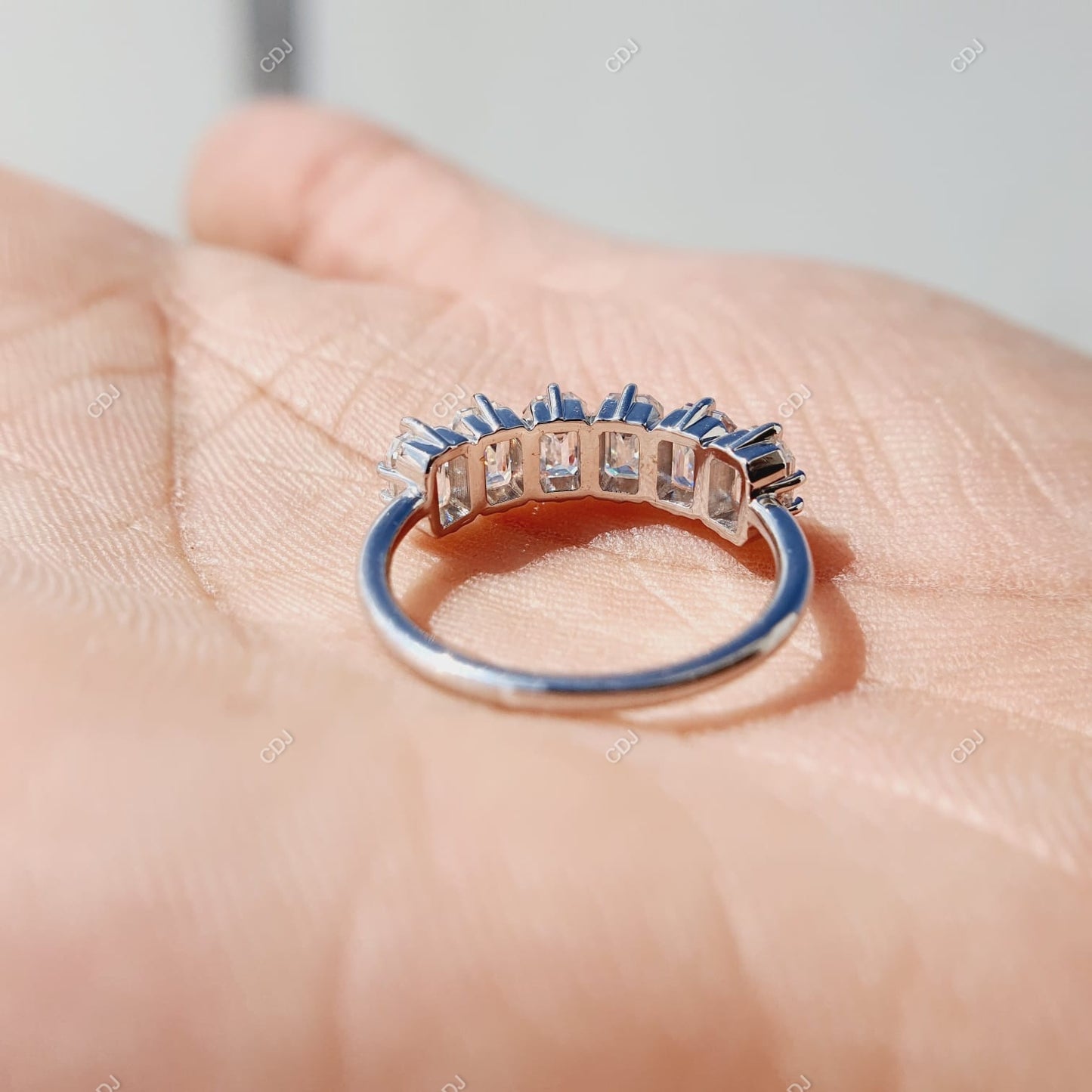 0.75 CTW Lab-Grown Diamond Half Eternity Wedding Band