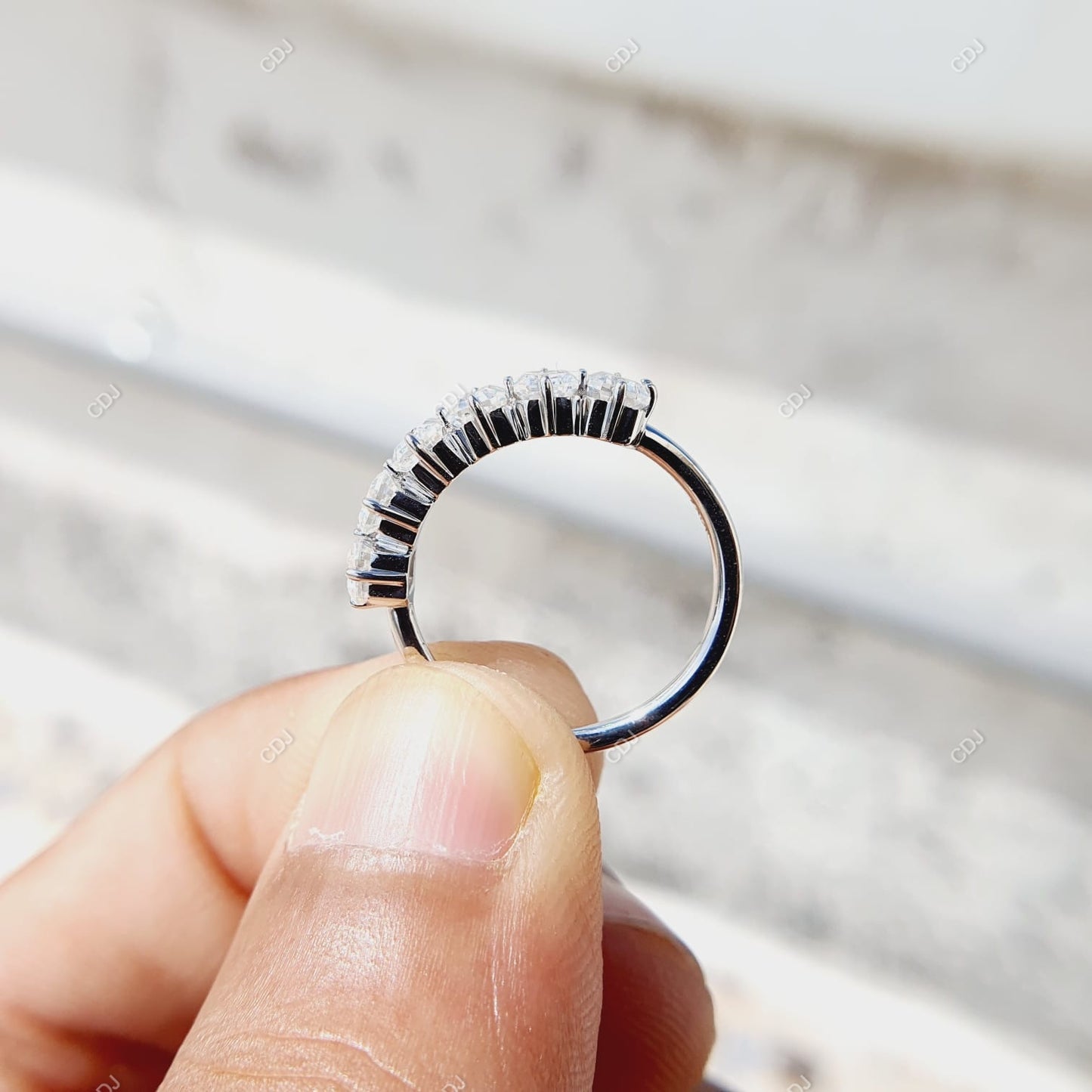 0.75 CTW Lab-Grown Diamond Half Eternity Wedding Band