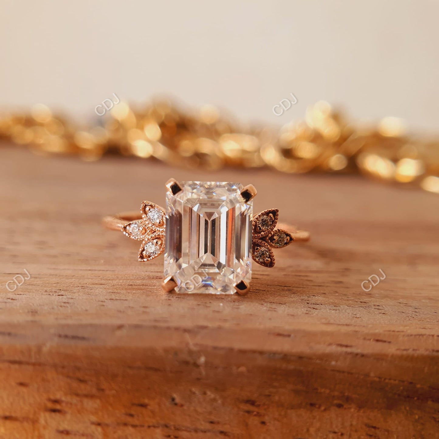 2.36 CTW Emerald Cut Lab Grown Diamond Cluster Ring