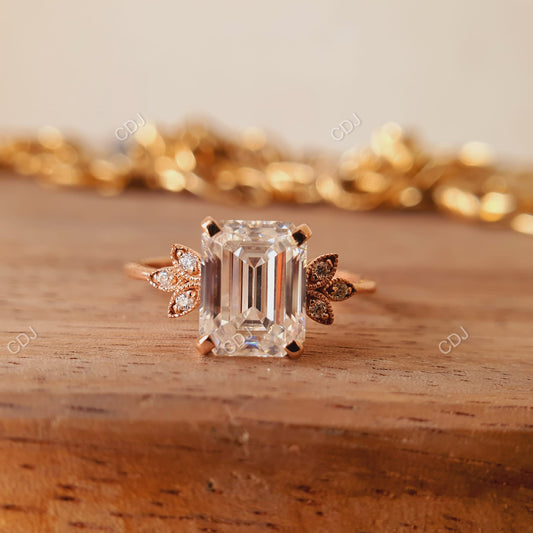 2.36 CTW Emerald Cut Lab Grown Diamond Cluster Ring