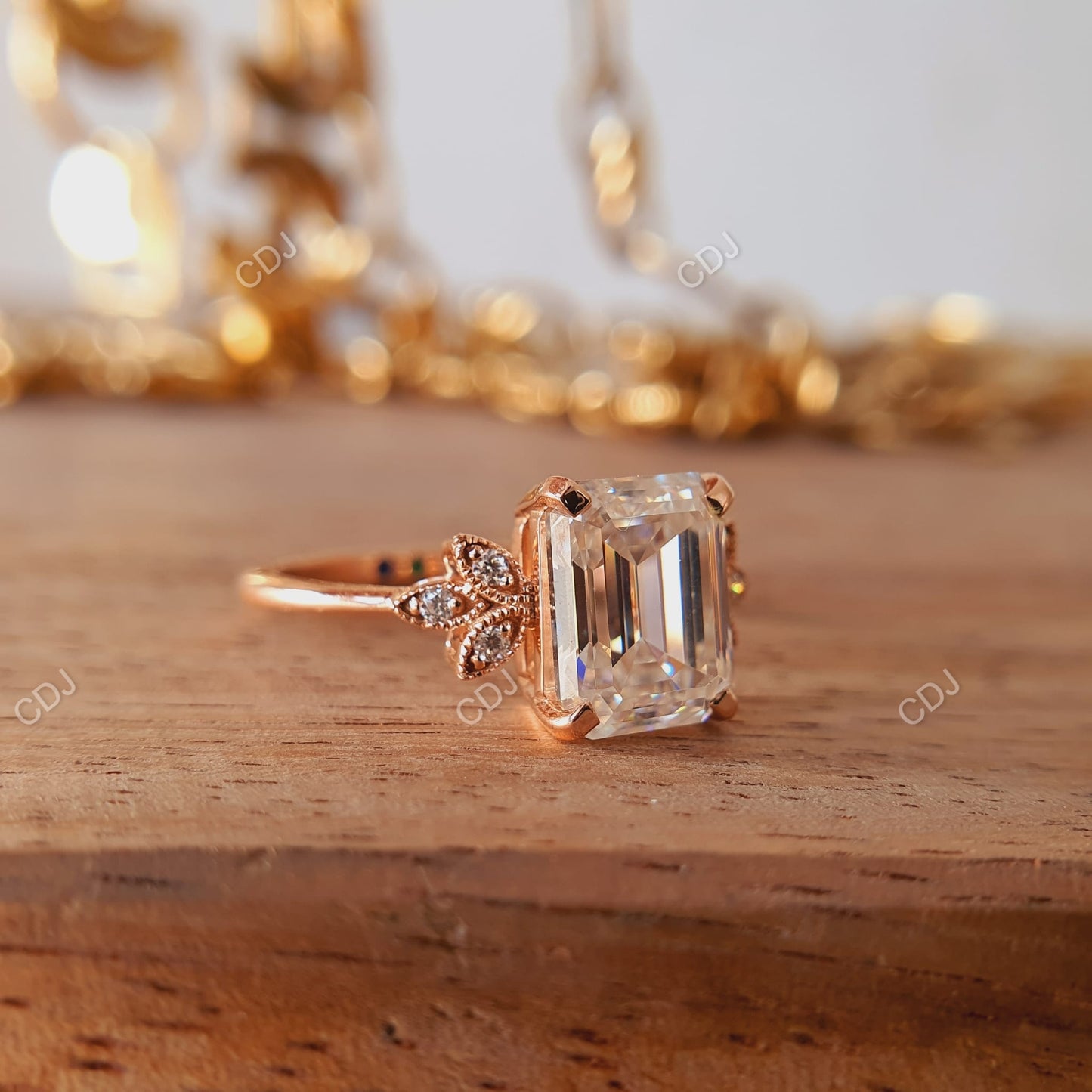 2.36 CTW Emerald Cut Lab Grown Diamond Cluster Ring