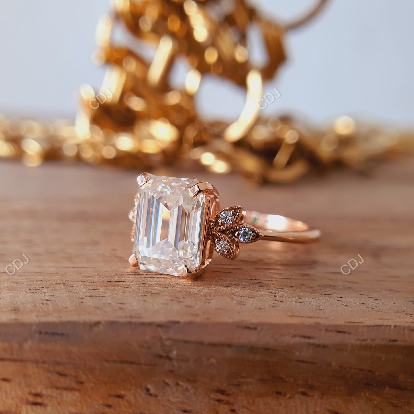 2.36 CTW Emerald Cut Lab Grown Diamond Cluster Ring