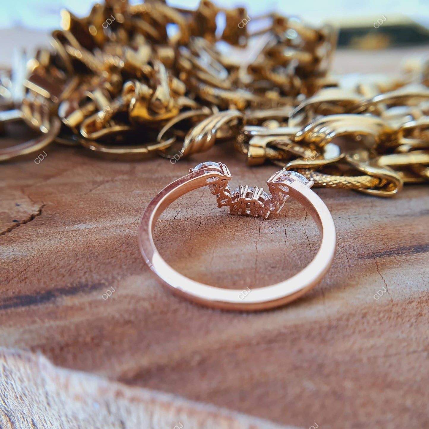 0.50 CTW 10k Rose Gold U Shape Wedding Band