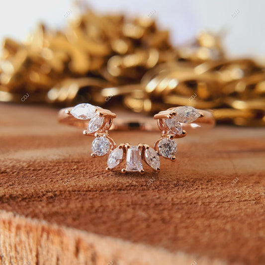0.50 CTW 10k Rose Gold U Shape Wedding Band