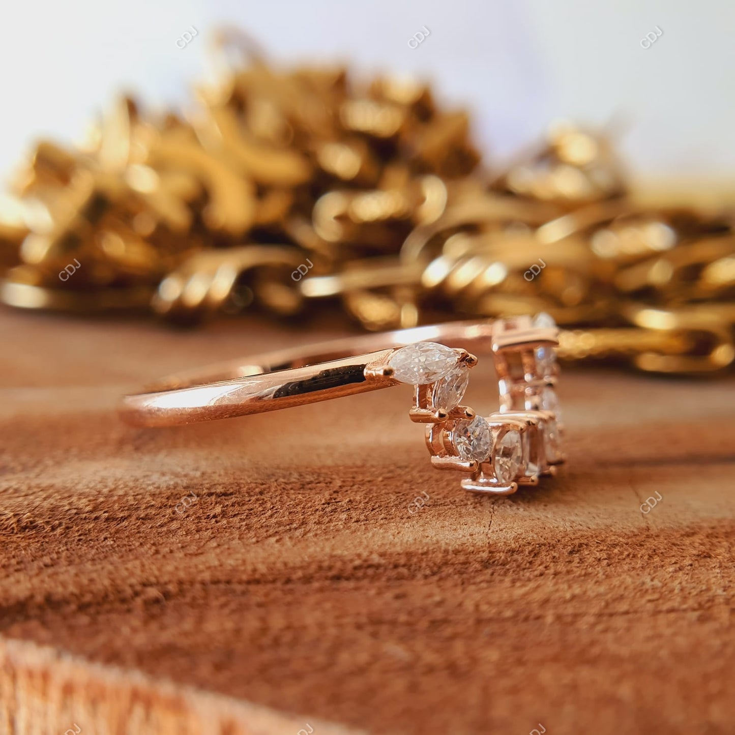 0.50 CTW 10k Rose Gold U Shape Wedding Band