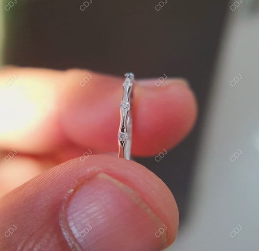 0.07ctw Round Cut Diamond Minimalist CVD Diamond Band Minimalist Ring customdiamjewel