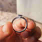 1.56 CTW Pear Cut Black Rutilated Moissanite Bridal Ring Set
