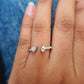 1.00 CTW 10K White Gold Lab-Grown Toi et Moi Ring