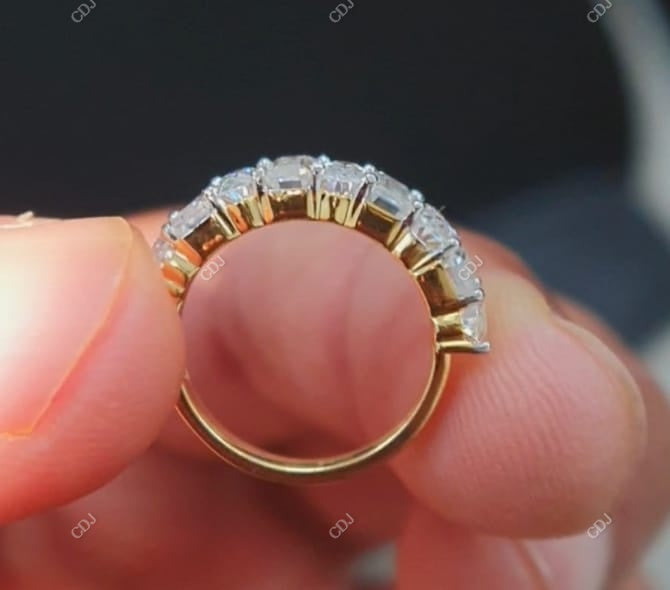 1.40 CTW Oval and Baguette Cut Lab-Grown Half Eternity Band