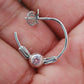 0.24 CTW Pink and White Round Diamond Angel Wing Hoop Earrings