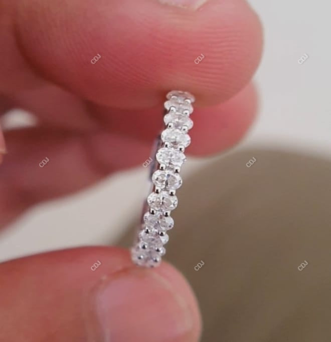 0.56 CTW 14K Gold Oval Cut Lab-Grown Shared Prong Half Eternity Band