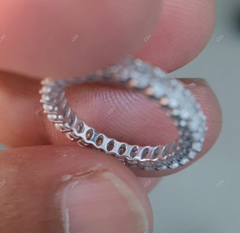 1.24 CTW 14K White Gold Oval Cut Lab-Grown Shared Prong Eternity Band