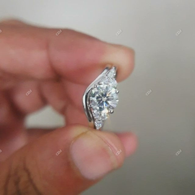 10K White Gold 1.51 CTW Lab-Grown Bridal Ring Set - customdiamjewel