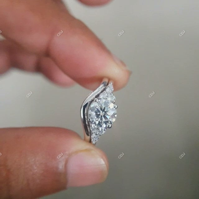 10K White Gold 1.51 CTW Lab-Grown Bridal Ring Set - customdiamjewel