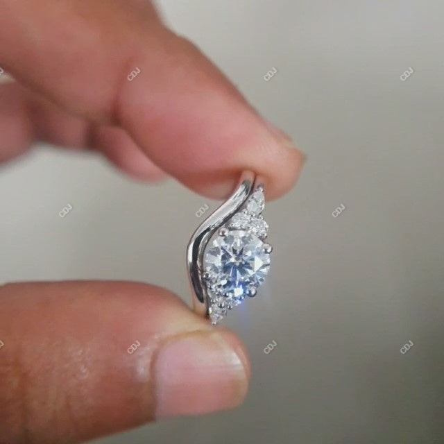 10K White Gold 1.51 CTW Lab-Grown Bridal Ring Set - customdiamjewel