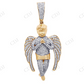 Two Tone VVS Moissanite Praying Angel Diamond Pendant Hip Hop Pendent CustomDiamJewel