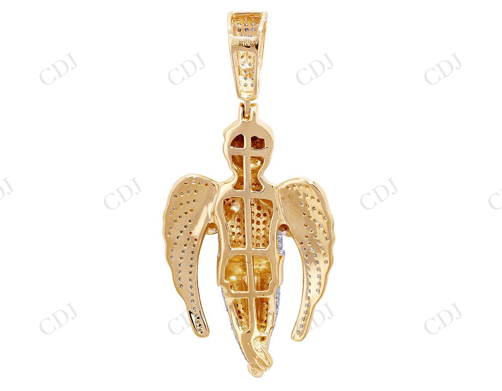 Two Tone VVS Moissanite Praying Angel Diamond Pendant Hip Hop Pendent CustomDiamJewel