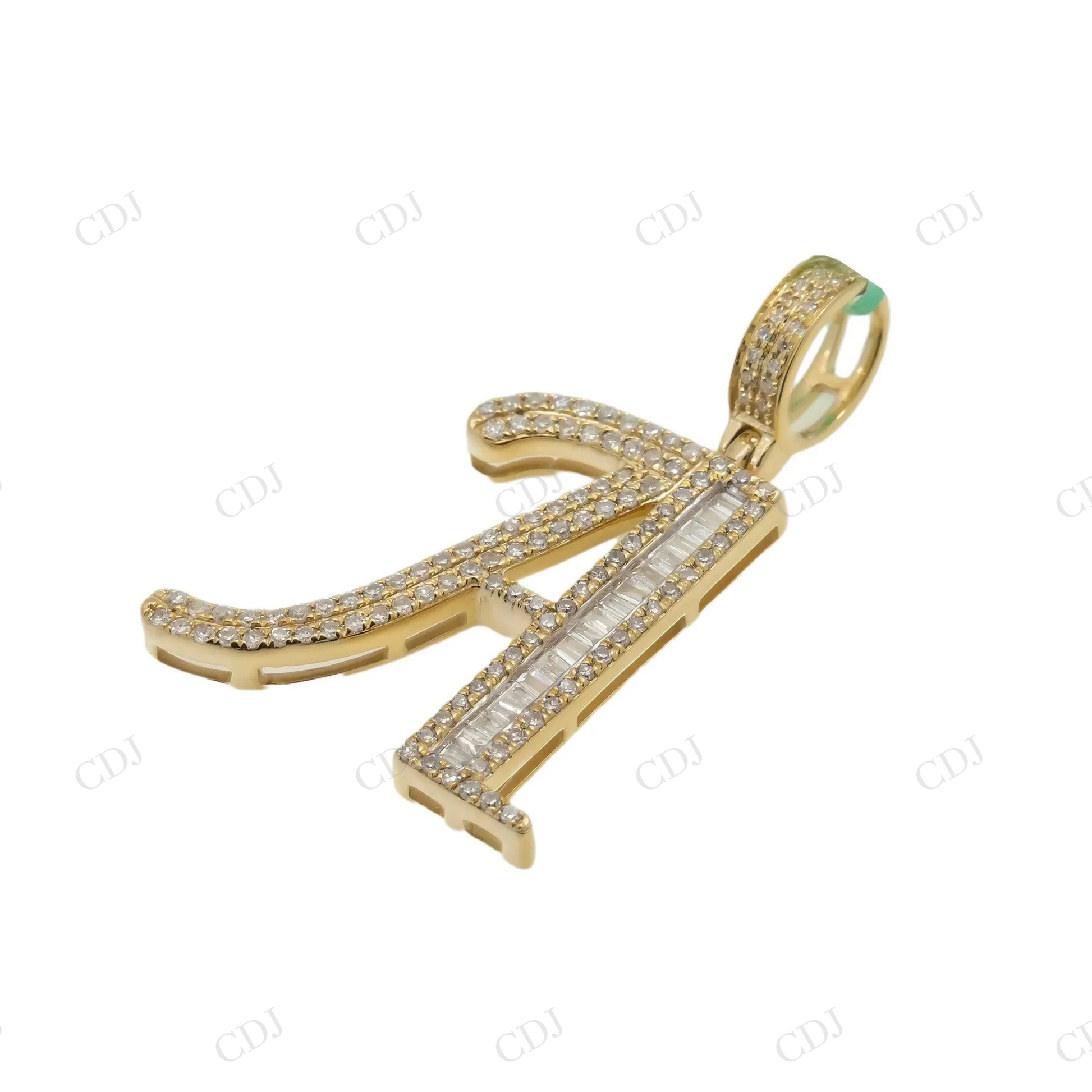 0.50CTW A Letter Moissanite 925 Sterling Silver Pendant Hip Hop Pendent customdiamjewel