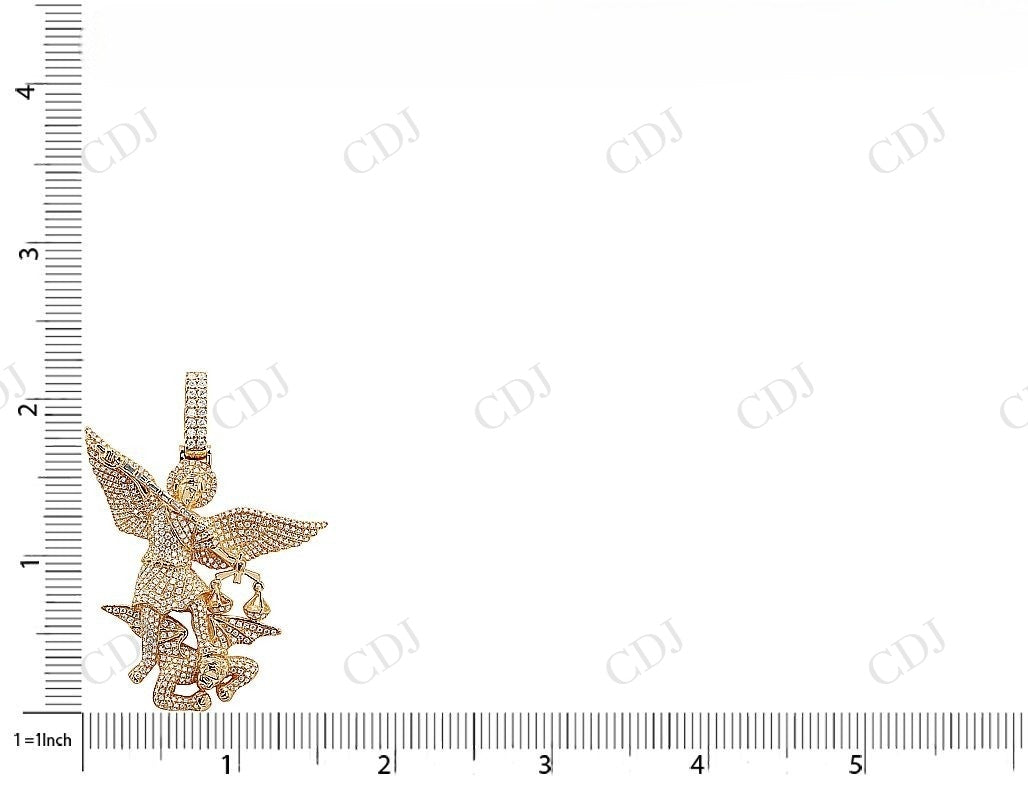 1.95 CTW VVS Moissanite Slaying Devil Pendent Hip Hop Pendent CustomDiamJewel
