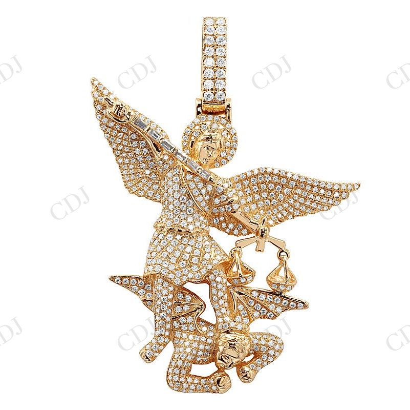 1.95 CTW VVS Moissanite Slaying Devil Pendent Hip Hop Pendent CustomDiamJewel