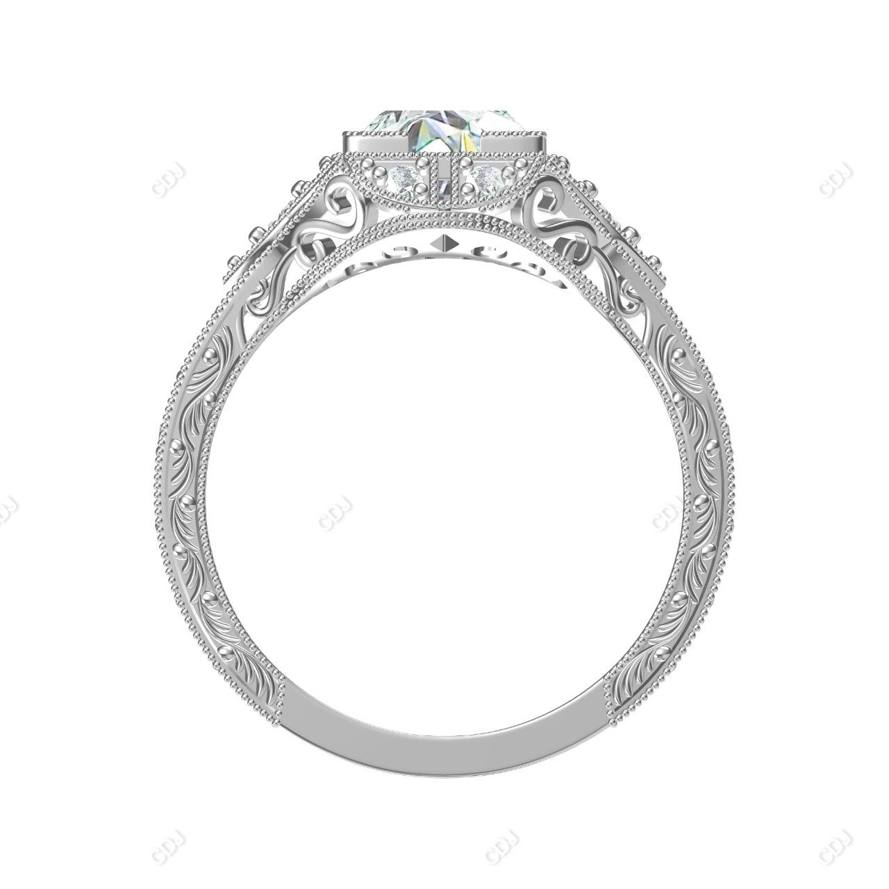 1.55 CTW Round Cut Lab-grown Diamond Vintage Engagement Ring
