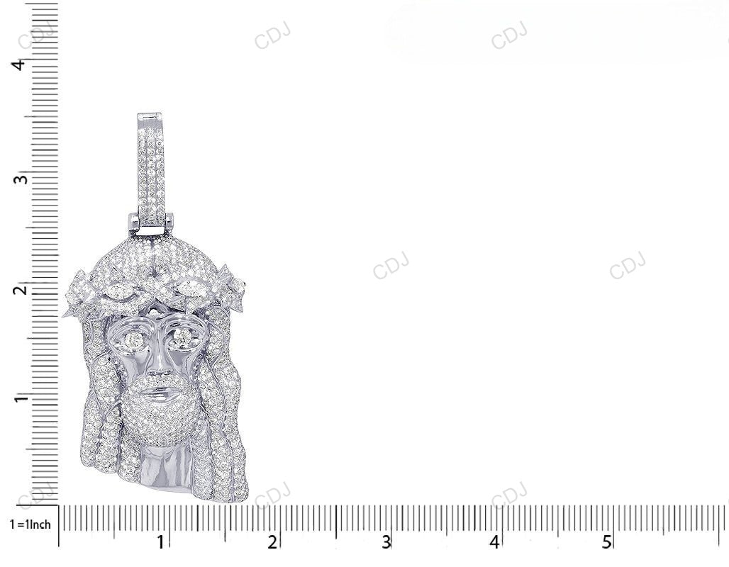 Jesus White Gold CVD Diamond Hip Hop Pendant hip hop jewelry CustomDiamJewel