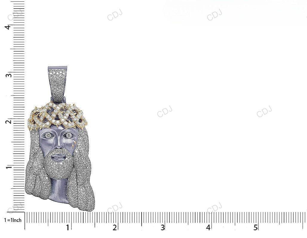 Two-Tone Gold Jesus CVD Diamond Hip Hop Pendant hip hop jewelry CustomDiamJewel