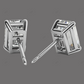 Yellow Gold Emerald Cut Lab Created Diamond Earrings