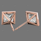 Bezel Setting Lab Grown Diamond Gold Earrings