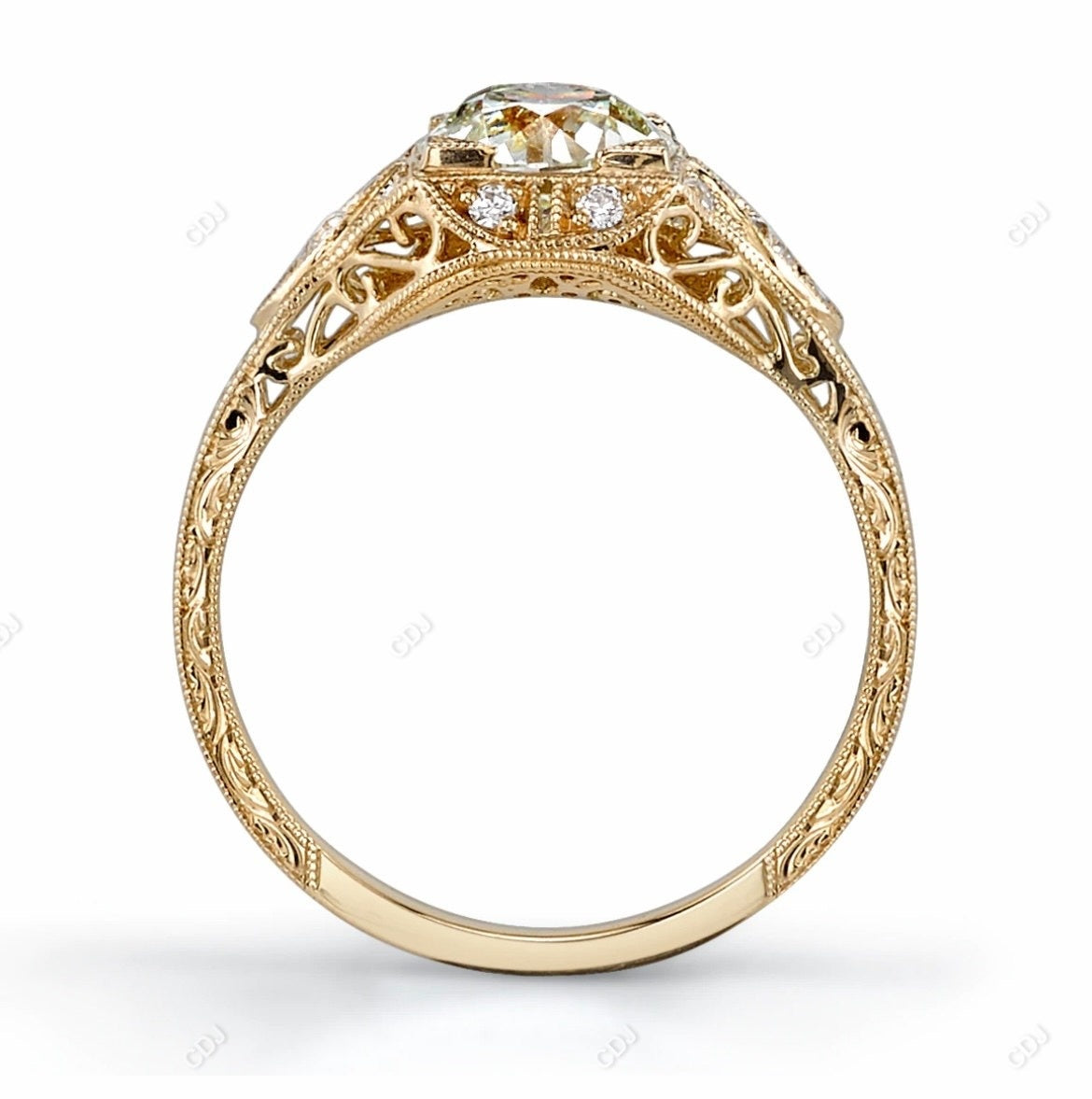 1.55 CTW Round Cut Lab-grown Diamond Vintage Engagement Ring