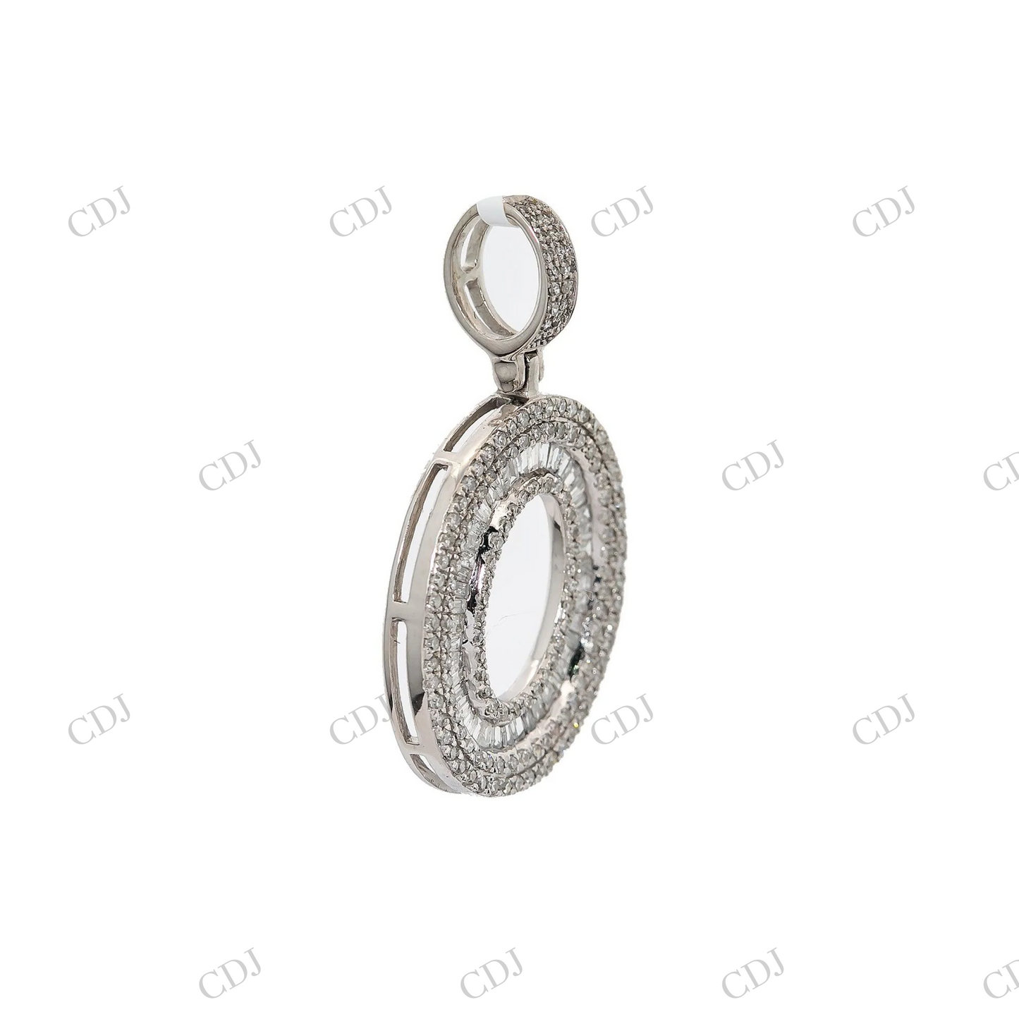 Baguette Moissanite 925 Silver O Pendant Hip Hop Pendent customdiamjewel