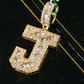 Customized J Initial 925 Silver Moissanite Unisex Pendant Hip Hop Pendent customdiamjewel