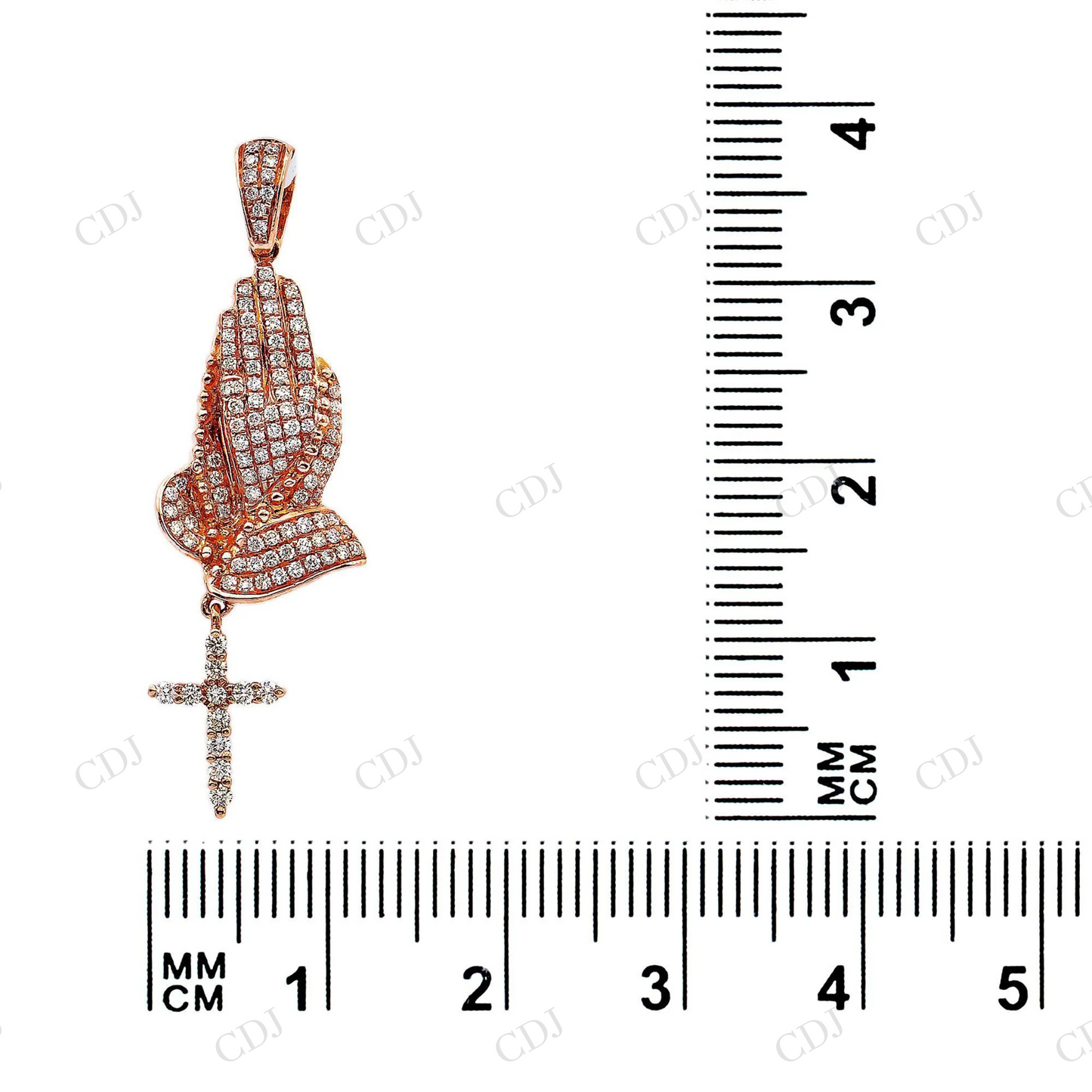 925 Silver Moissanite Praying Hand With Cross Pendant Hip Hop Pendent customdiamjewel