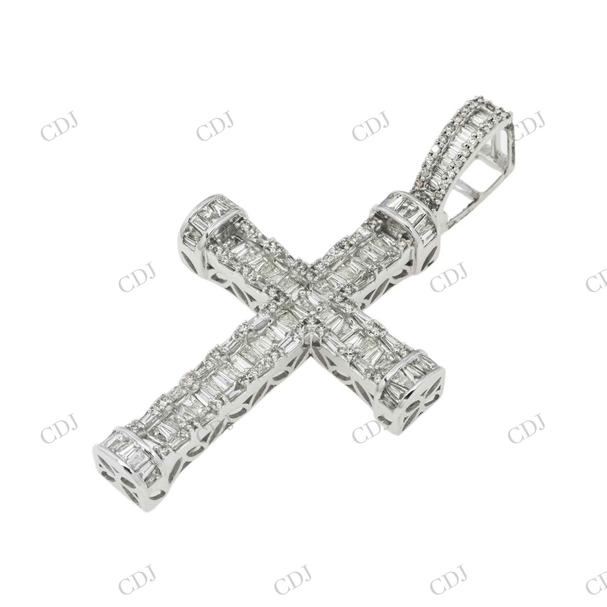 Baguette Moissanite 925 Silver Cross Pendant Hip Hop Pendent customdiamjewel