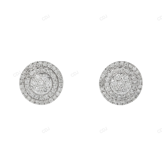 Luxury Lab Grown Diamond Halo Stud Earrings in Gold hip hop jewelry customdiamjewel