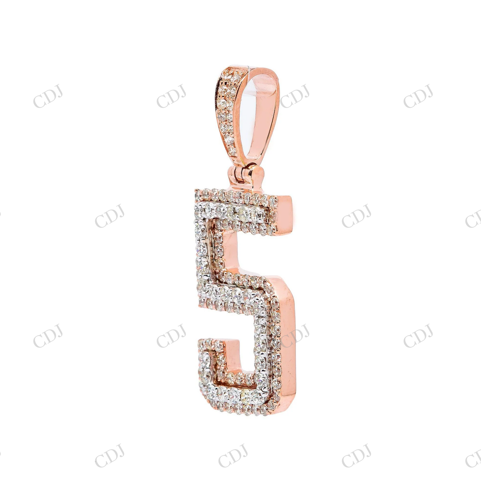 Luxury 5 Number Moissanite 925 Silver Pendant Hip Hop Pendent customdiamjewel