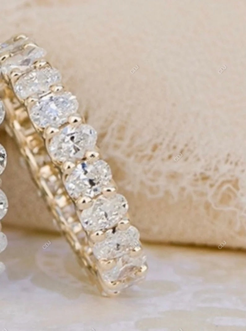 0.56 CTW 14K Gold Oval Cut Lab-Grown Shared Prong Half Eternity Band