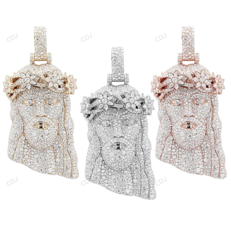 20.9 CTW Gold CVD Diamond Custom Cross Jesus Pendant hip hop jewelry CustomDiamJewel