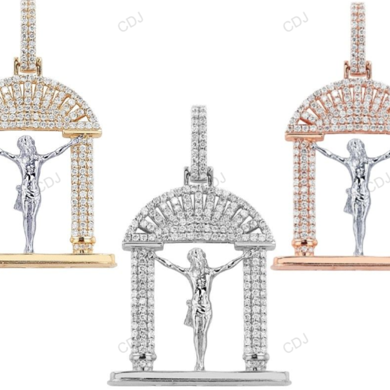 Luxury Jesus Pendant Gold Lab Created Diamond Jewelry hip hop jewelry CustomDiamJewel