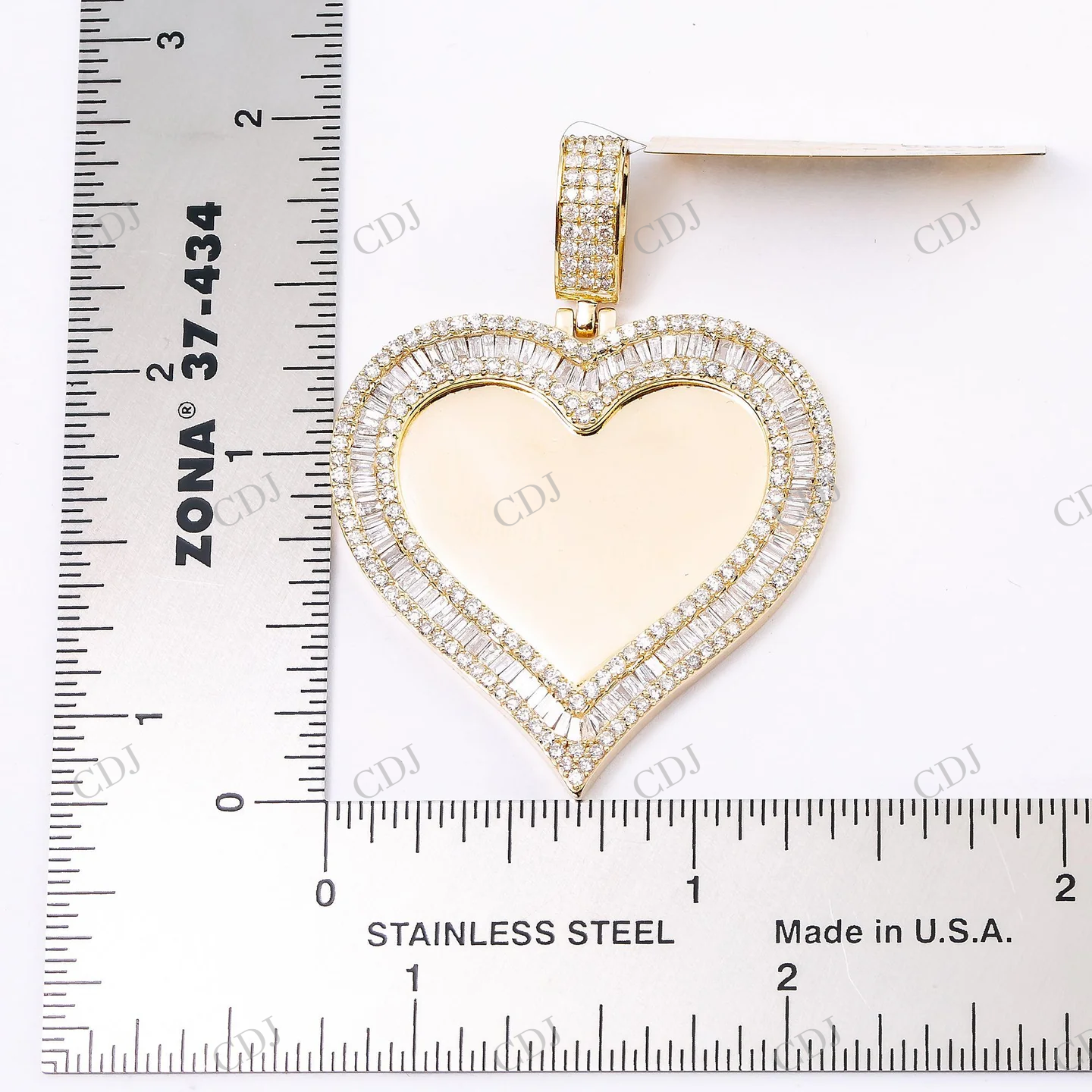 925 Silver Moissanite Baguette Heart Pendant Hip Hop Pendent customdiamjewel