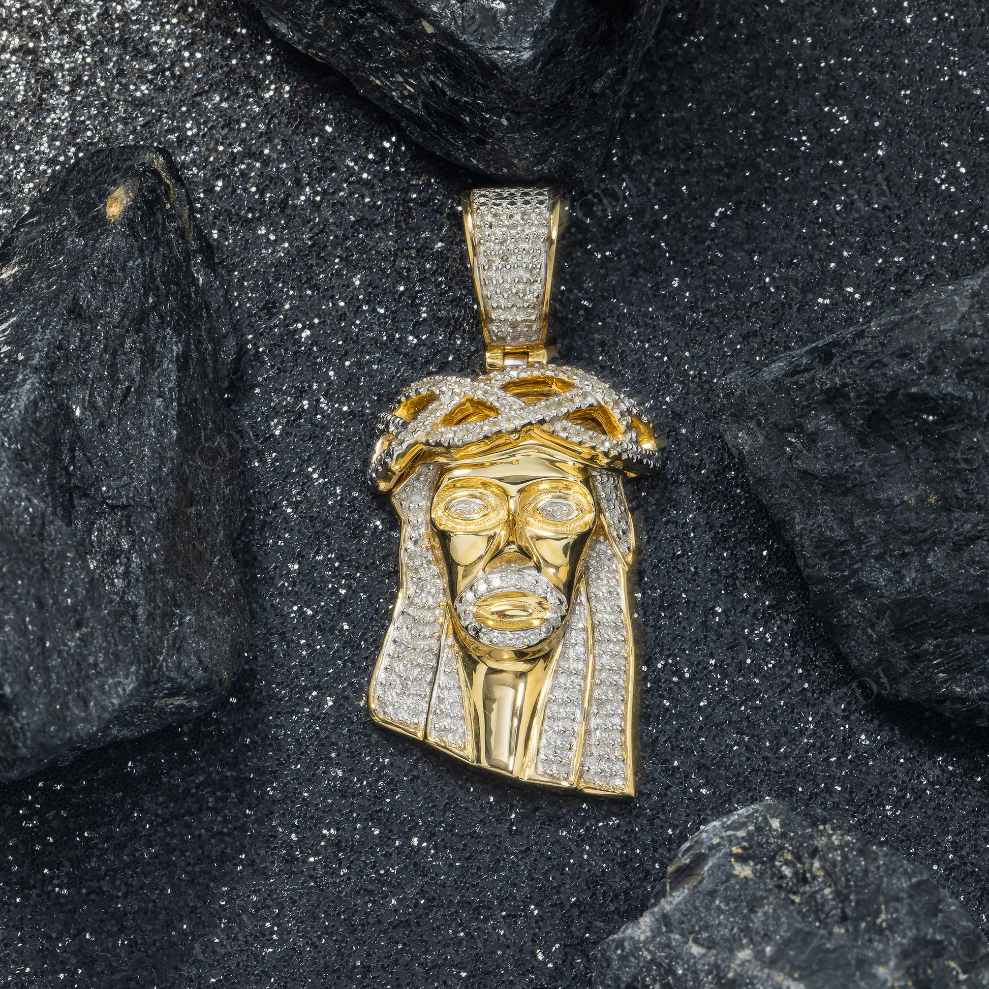 0.50 CTW 925 Silver Moissanite Jesus Face Unisex Pendant Hip Hop Pendent customdiamjewel