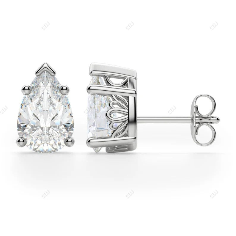 1.00 CTW Pear Cut lab-Grown Solitaire Stud Earrings
