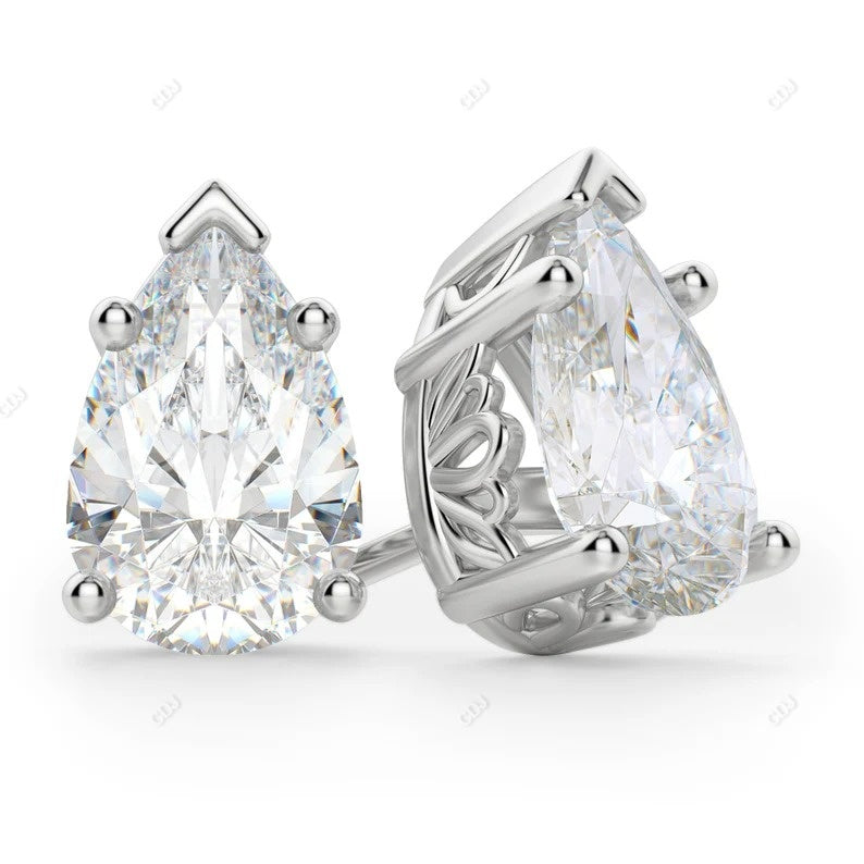 1.00 CTW Pear Cut lab-Grown Solitaire Stud Earrings