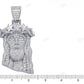 Jesus Head Floral Crown White Gold Lab Grown Diamond Hip Hop Pendant hip hop jewelry CustomDiamJewel