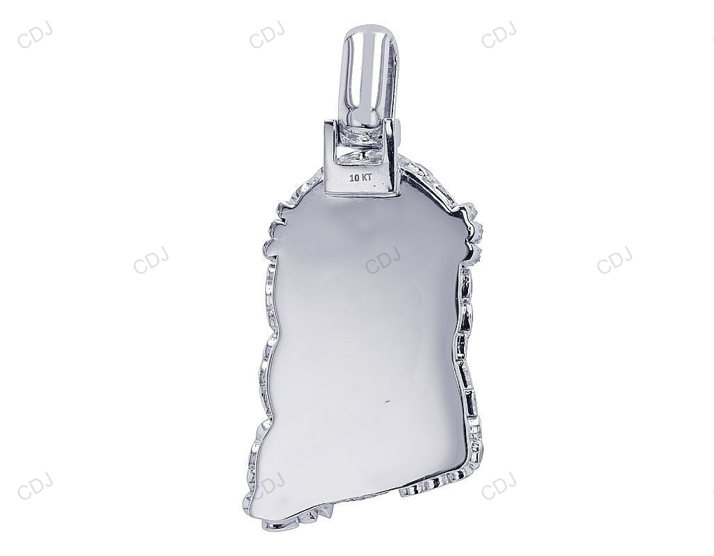 Multi-Shaped Lab Grown Diamond White Gold Custom Jesus Pendant hip hop jewelry CustomDiamJewel