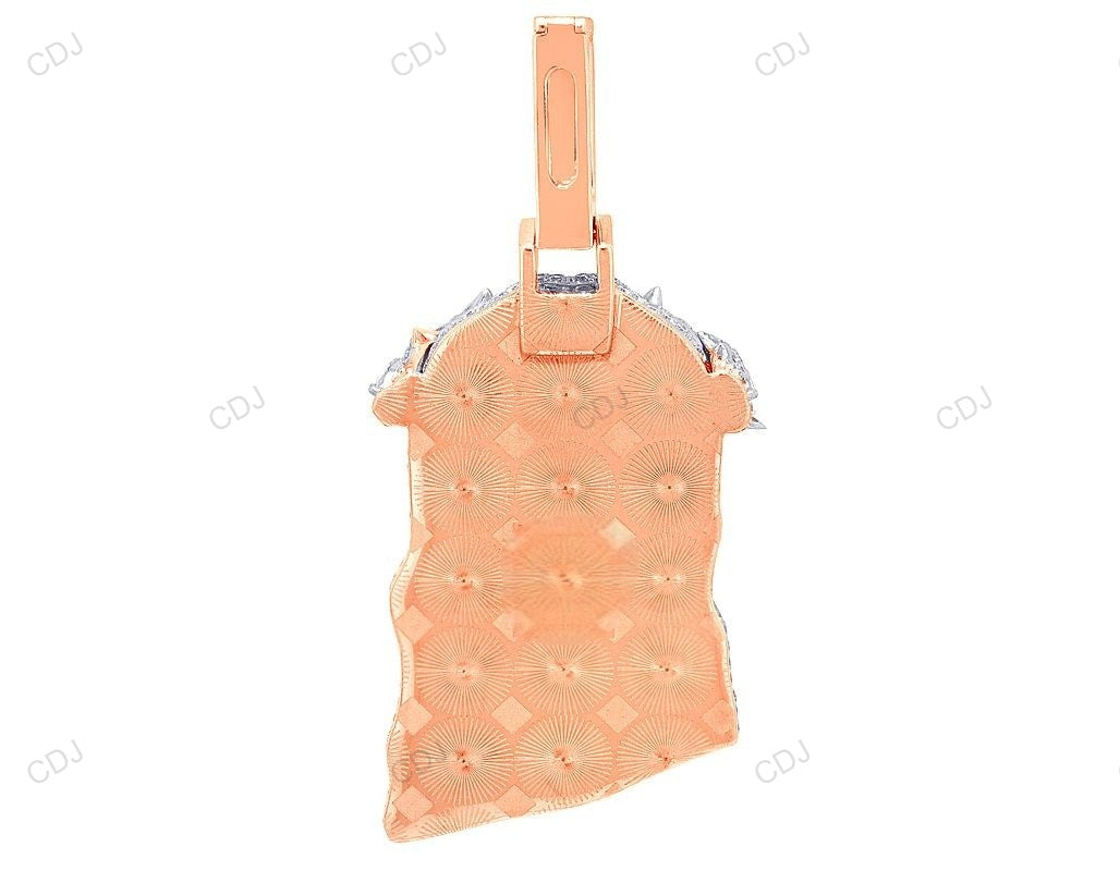 Two Tone Solid Gold CVD Diamond Jesus Pendant hip hop jewelry CustomDiamJewel