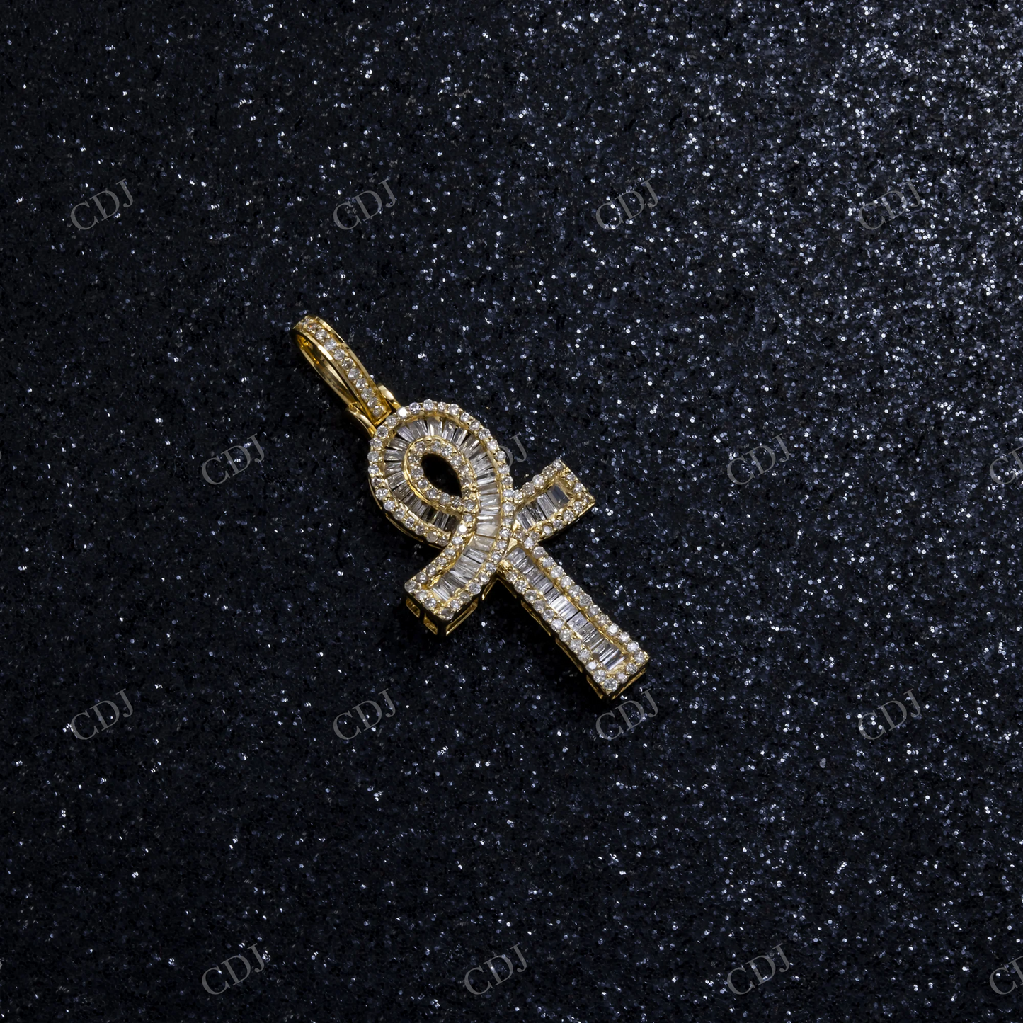 0.72CTW Sterling Silver Baguette and Round Diamond Moissanite Cross Pendant Hip Hop Pendent customdiamjewel