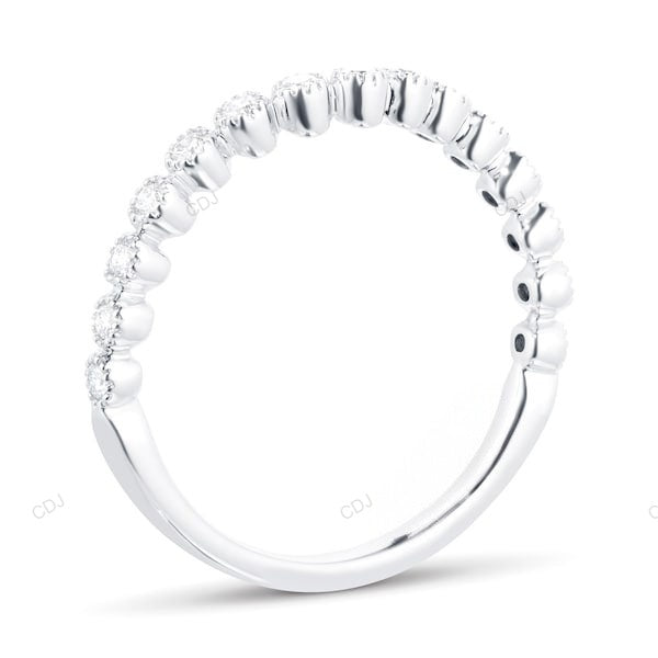 Handmade CVD Diamond Gold Wedding Band For Daily Wear