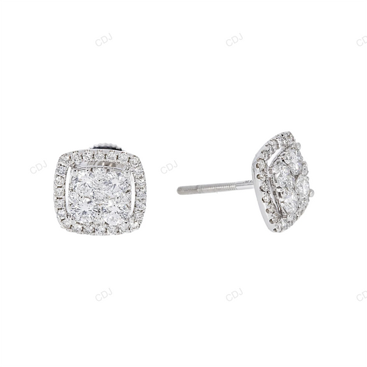 14K Gold Lab Grown Diamond Cluster Earrings hip hop jewelry customdiamjewel